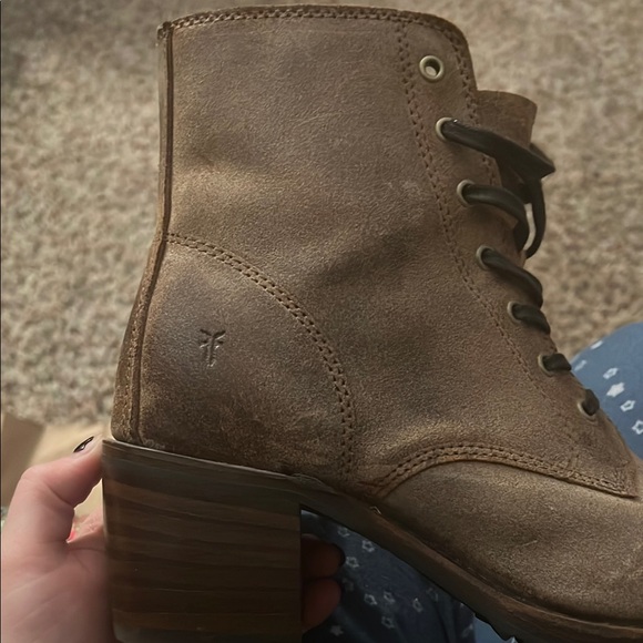 FRYE Female Brown Lace-Up Boots - Picture 2 of 7